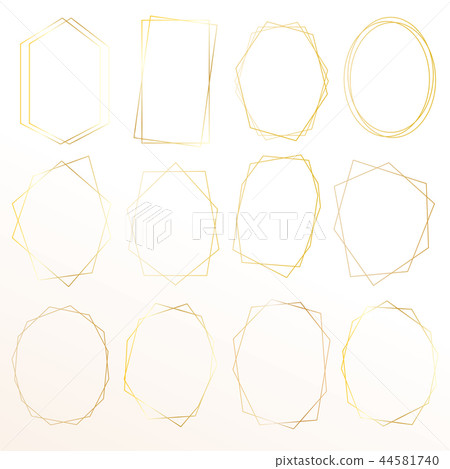 Set of geometric gold frame Set of geometric gold frame 44581740