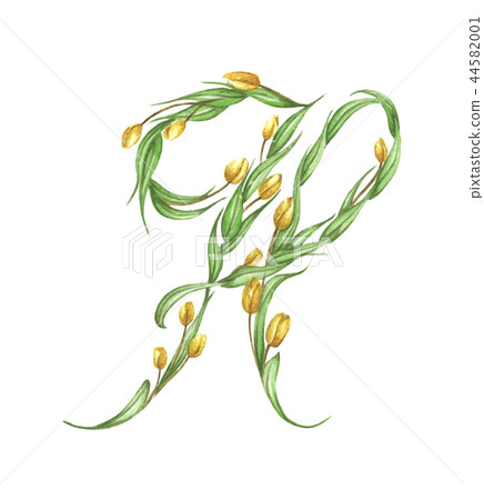 Letter H Made of Flowers. Letter H Made of Flowers. 44582001
