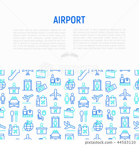 Airport concept with thin line icons 44583110