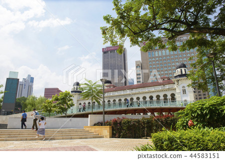 Tourists walk on new bridge built to connect the M 44583151