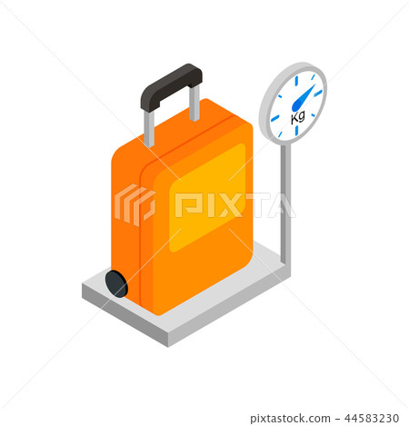 Luggage on scales 3d isometric icon 44583230