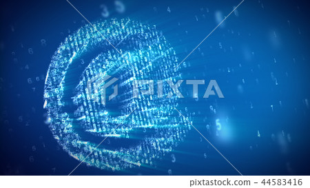 3D At Symbol with Matrix Effect Numbers 3D At Symbol with Matrix Effect Numbers 44583416