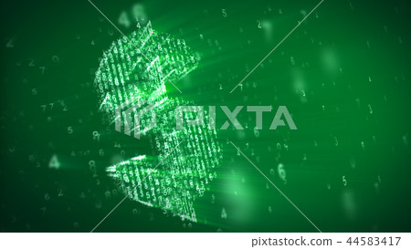 3D Dollar Symbol with Matrix Effect Digits 3D Dollar Symbol with Matrix Effect Digits 44583417