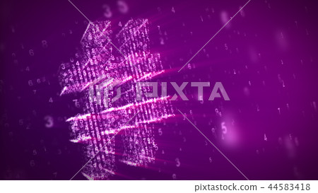 3D Number Sign Flying with Matrix Effect 3D Number Sign Flying with Matrix Effect 44583418