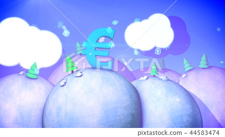 Christmas landscape with splendid snowflakes Christmas landscape with splendid snowflakes 44583474