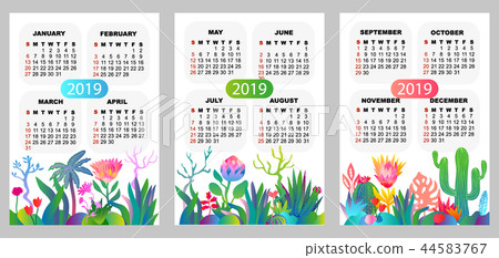 2019 quarter calendar. 44583767
