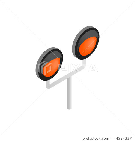 Railway crossing light isometric icon Railway crossing light isometric icon 44584337