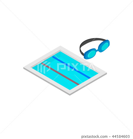 Swimming track isometric 3d icon Swimming track isometric 3d icon 44584603