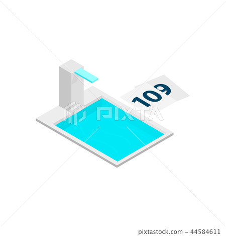 Swimming pool tower 3d isometric icon Swimming pool tower 3d isometric icon 44584611