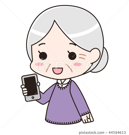Senior women with a smartphone 44584613