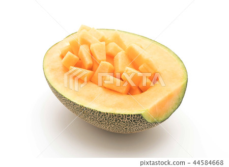 cantaloupe melon on white 44584668