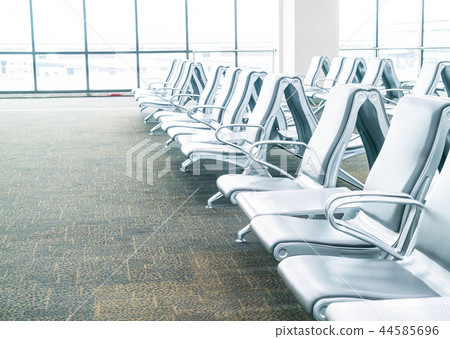 Empty airport terminal waiting area Empty airport terminal waiting area 44585696