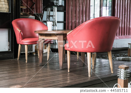 red chair and table in cafe red chair and table in cafe 44585711