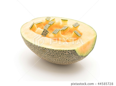 cantaloupe melon on white cantaloupe melon on white 44585728