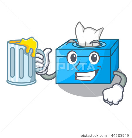 With juice cartoon tissue box on a sideboard With juice cartoon tissue box on a sideboard 44585949