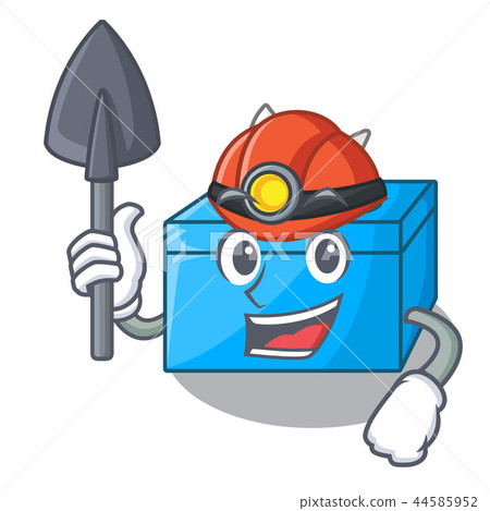 Miner cartoon tissue box on a sideboard 44585952