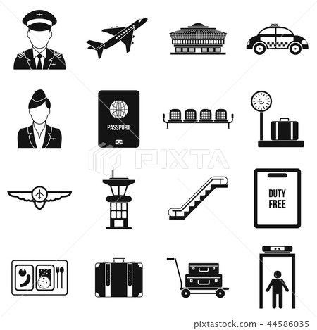 Airport black simple icons Airport black simple icons 44586035