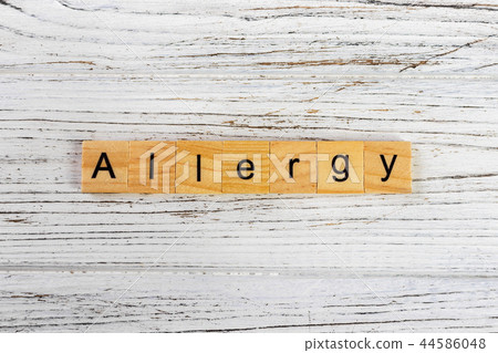 Allergy word made with wooden blocks concept Allergy word made with wooden blocks concept 44586048