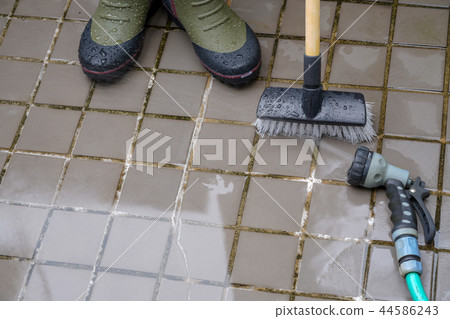 Cleaning the veranda Cleaning the veranda 44586243