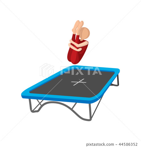 Acrobatics on the trampoline cartoon icon 44586352