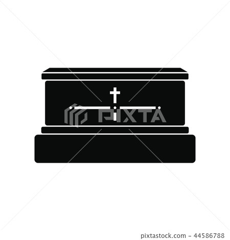 Black luxury coffin simple icon 44586788
