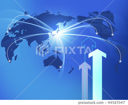 Business strong arrow Upward strong global map upwards 44587047