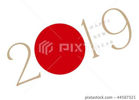 新年賀卡2019年模板紅色 44587321