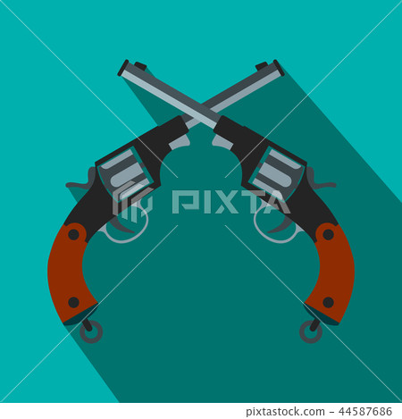 Crossed revolvers flat icon-插圖素材 [44587686] - PIXTA圖庫
