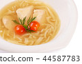 Soup homemade noodles with a chicken close up 44587783