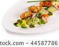The fish in breadcrumbs with a mashed potatoes 44587786