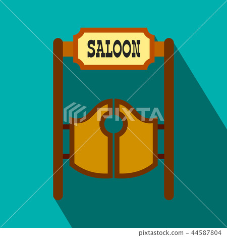 Old western swinging saloon doors flat icon 44587804