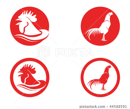 Rooster head red symbols and logo icons template 44588591
