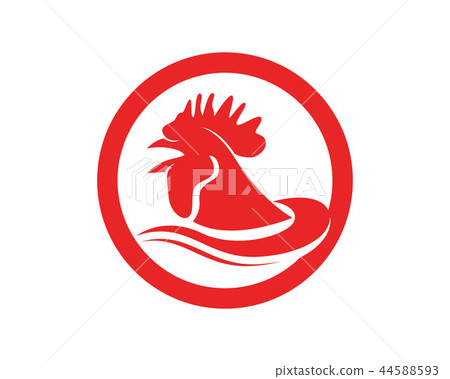 Rooster head red symbols and logo icons template 44588593