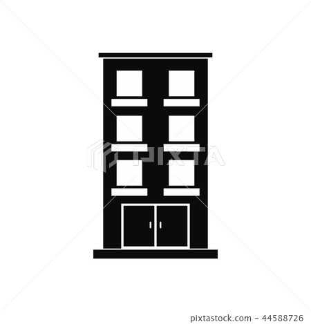 Three-storey house black simple icon Three-storey house black simple icon 44588726