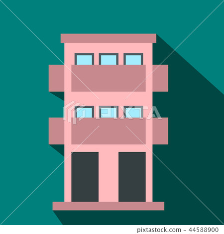 Two-storey house with balcony flat icon  44588900