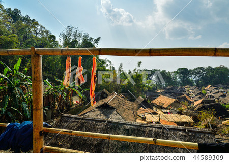 Dried salmon meat (larou) scenery in Yunnan, China 44589309