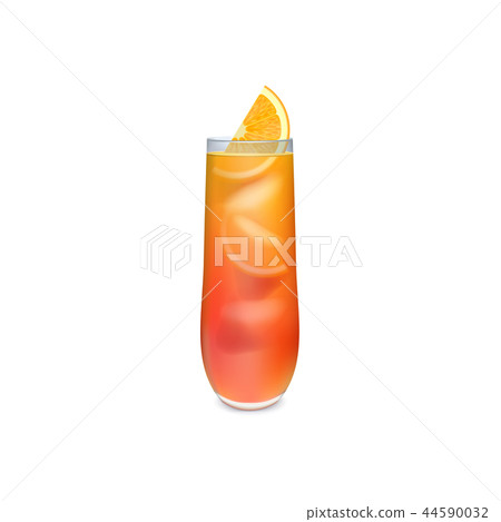 Fruity summer cocktail with a straw 44590032