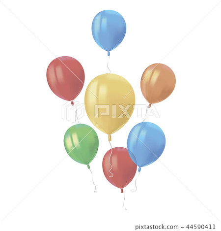 Composition of realistic air flying balloons  44590411