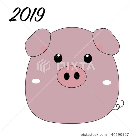 Cute funny pig isolated on white background. Cute funny pig isolated on white background. 44590567