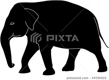 elephant silhouette with white outlines elephant silhouette with white outlines 44590928