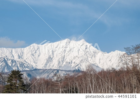 從Nakayama Kogen看到的鹿島Kasumigatake(冬季) 從Nakayama Kogen看到的鹿島Kasumigatake(冬季) 44591101
