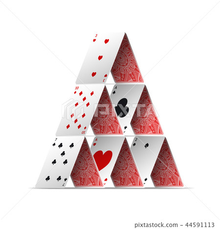 Realistic Detailed 3d House of Poker Card. Vector Realistic Detailed 3d House of Poker Card. Vector 44591113