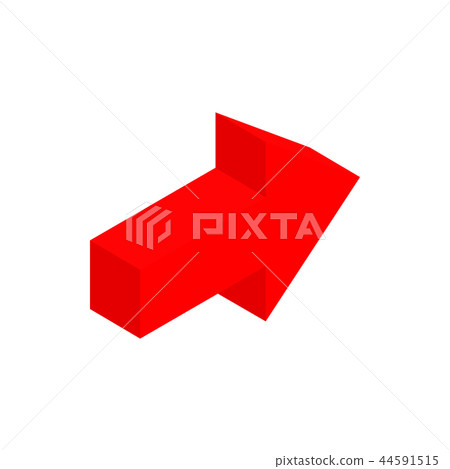 Red arrow isometric 3d icon 44591515