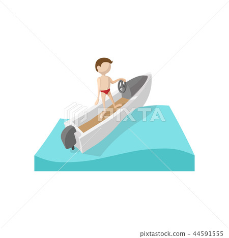 Racing boat cartoon icon  44591555