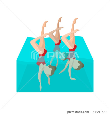 Synchronized swimmers cartoon icon 44591558