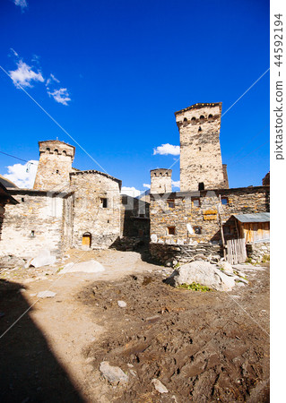 Ushguli village with old towers, Unesco heritage 44592194