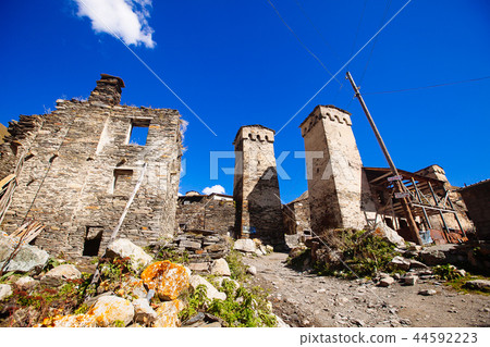 Ushguli village with old towers, Unesco heritage 44592223