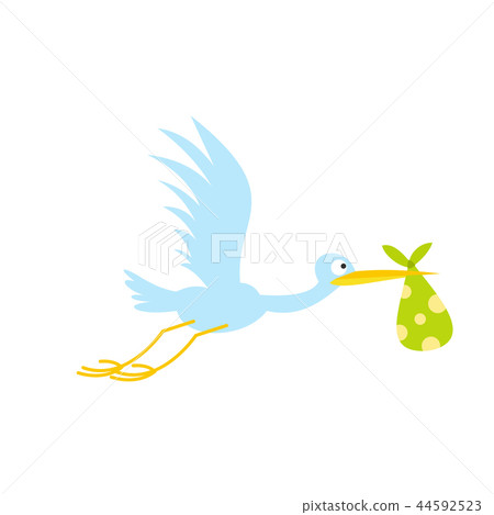 Stork baby flat icon 44592523