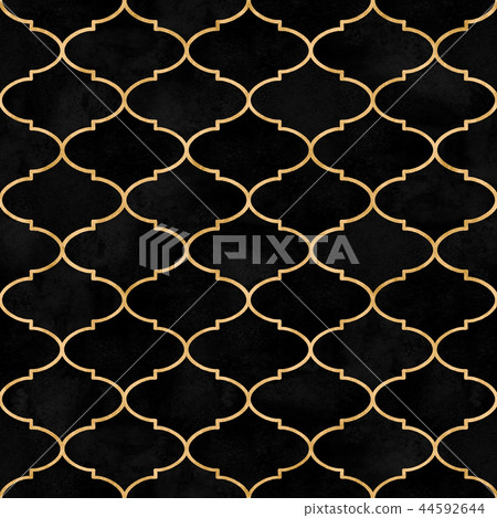 Moroccan black velvet watercolor seamless pattern 44592644
