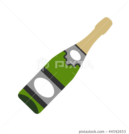 Bottle of champagne flat icon 44592653